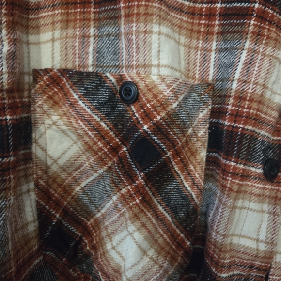 Frye & Co Men's Burnt Red Plaid Flannel Longsleeve Button Shirt. Size 3XL Tall - Picture 5 of 7